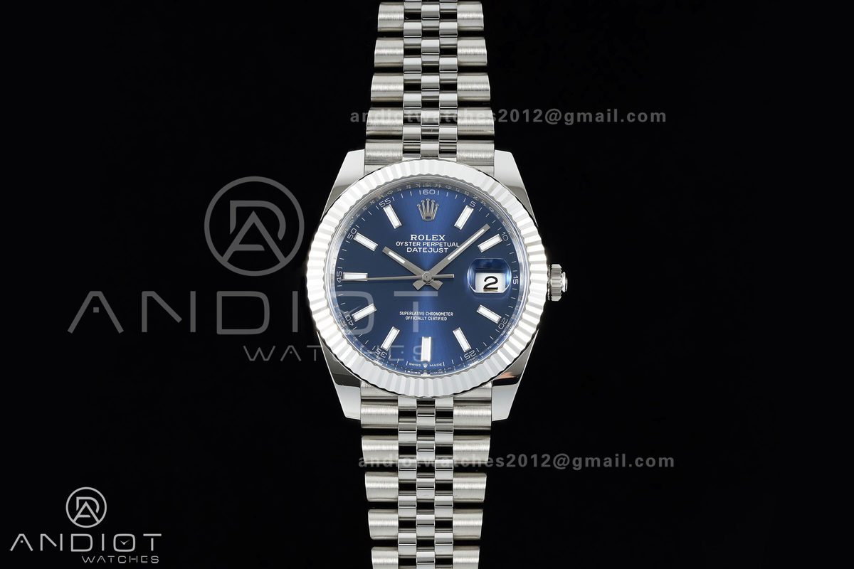 DateJust 41 126334 Clean Plus 1:1 Best Edition Blue Stick Dial on Jubilee Bracelet DD3235